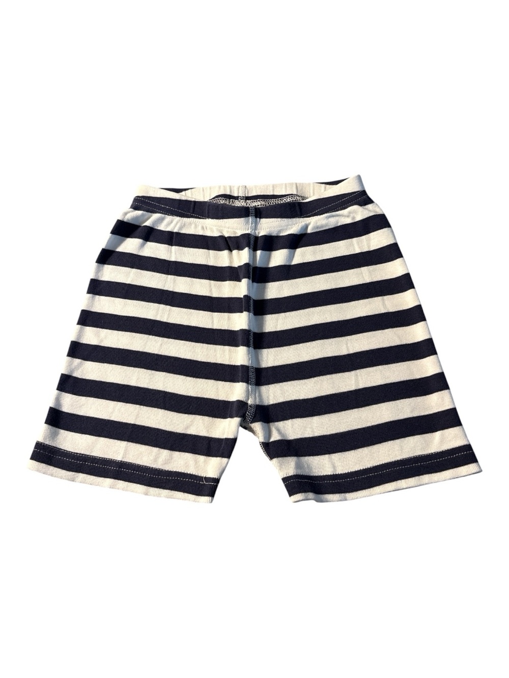 HANNA ANDERSSON KIDS NAVY & WHITE STRIPED SHORTS 100% ORGANIC COTTON SZ 6